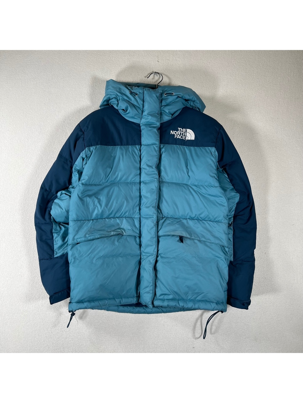 The North Face two-tone Steele/dusty blue down puffer jacket